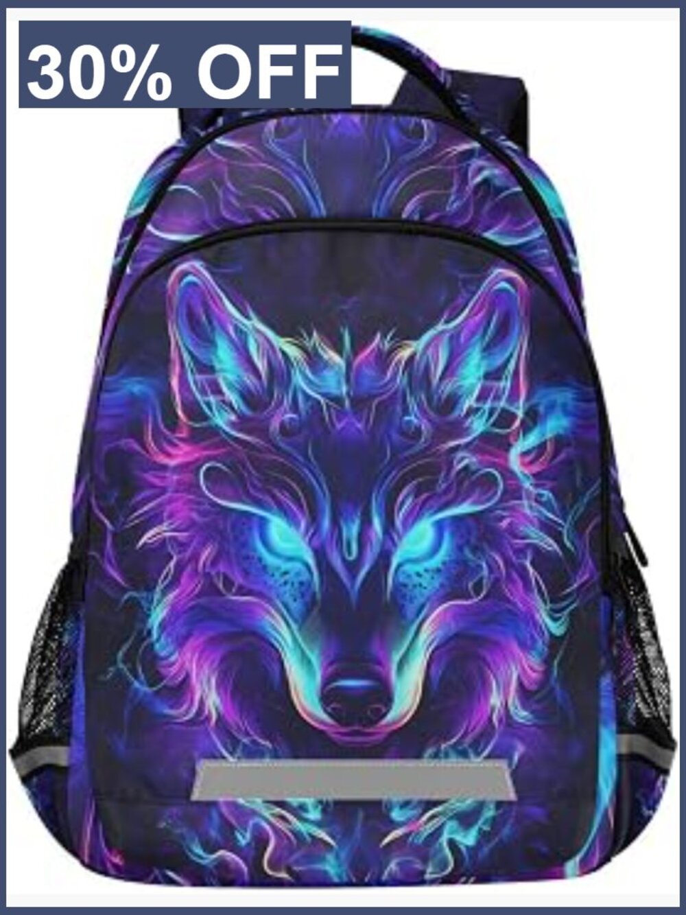 Wolf Backpack for Kids School Bag Boys Girls Travel Rucksack Bookbag Polyester